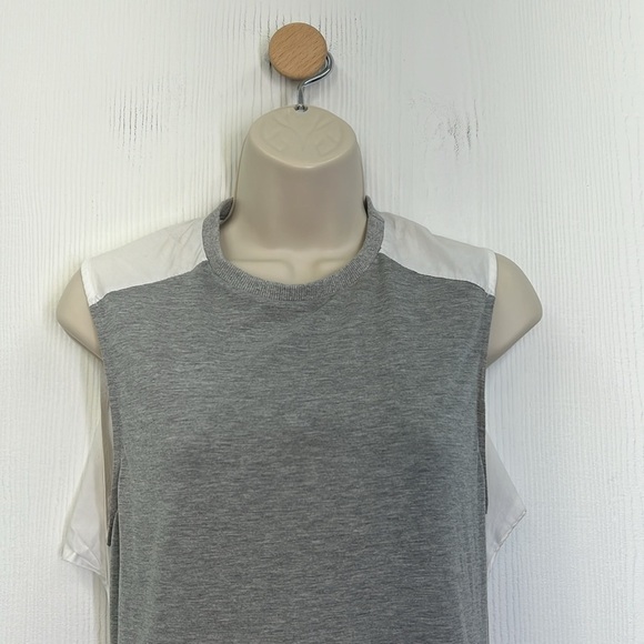 English Factory - Grey And White Sleeveless Button And Scoop Back Maxi Dress M - Picture 3 of 11